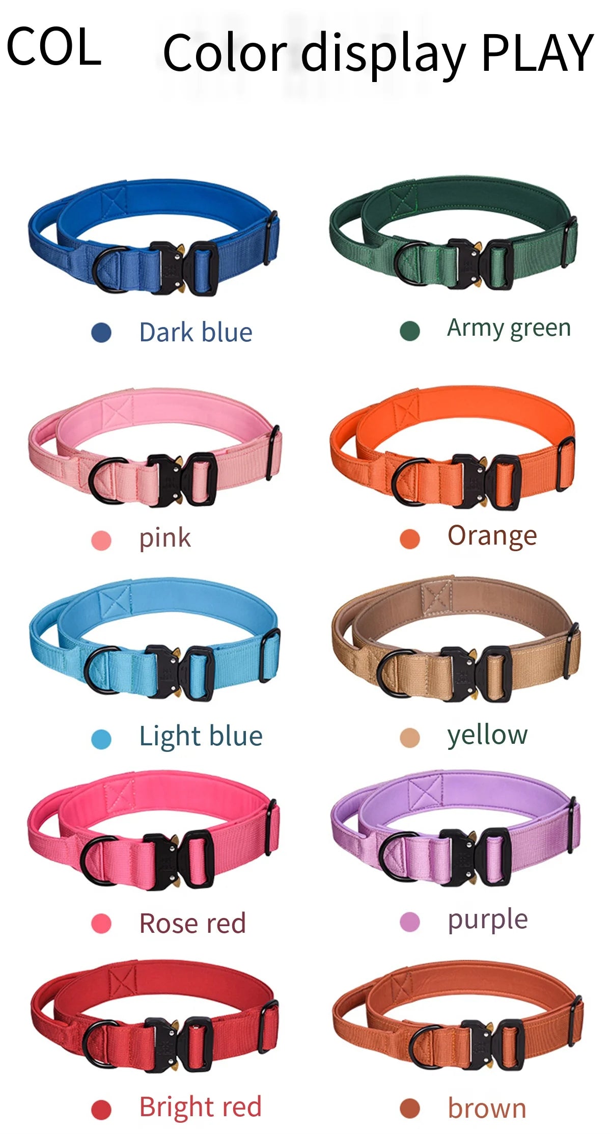 Durable Tactical Dog Collar Leash Military Heavy Duty For Medium Large Dogs Collars German Shepherd Walking Training Accessories