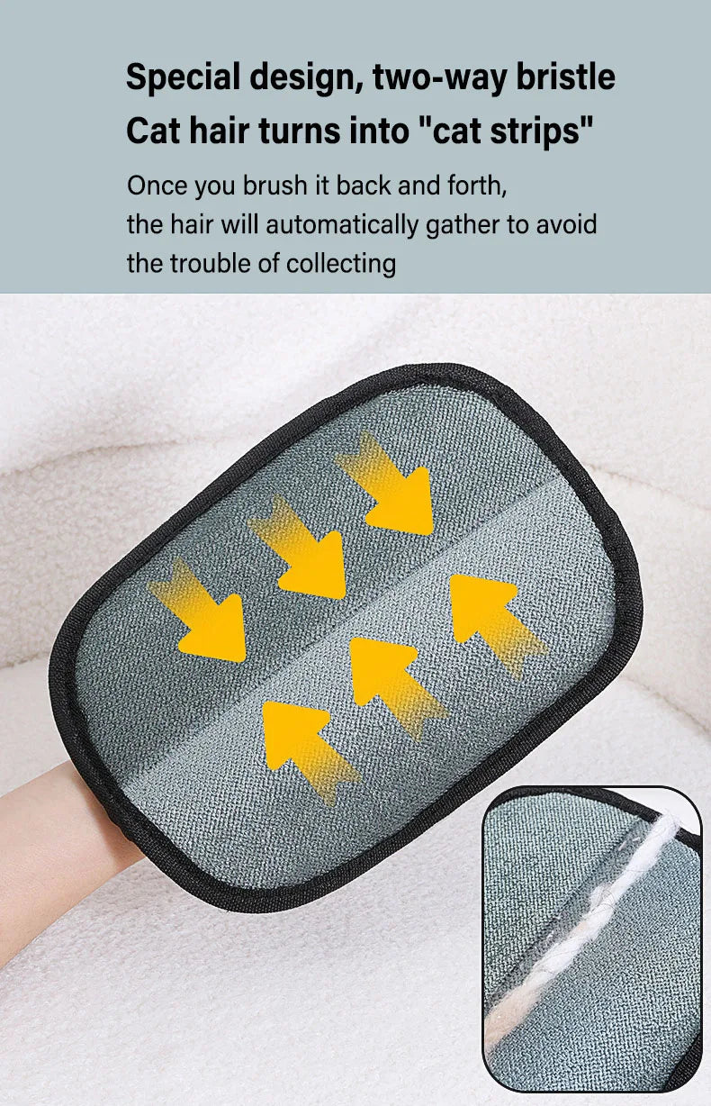 Cat Hair Cleaner Pet Gloves Household Hair Remover Cat Dog Hair Remover Brush Remover Hair Sticking Device Home Hair Scraper