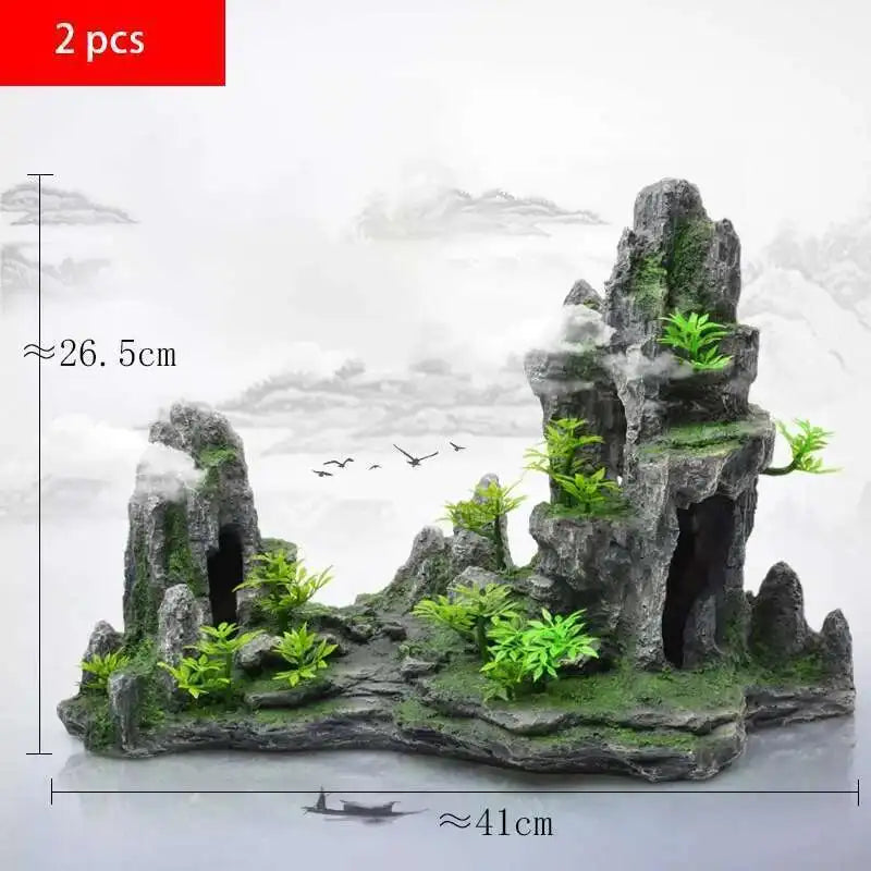 Large fish tank decoration resin aquarium decoration rockery landscape accessories fish tank aquarium decoration background