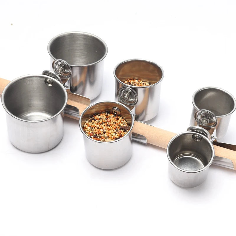 1PC Parrot Feeding Bowl With Clamp Holder Stainless Steel Pet Birds Food Dish Parrots Cage Accessories Drinking Feeder