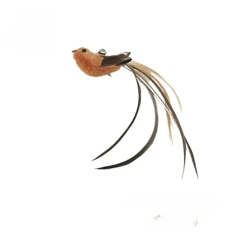 Cat Feather Toy Accessories False Birds Worm Toy with Bell Kitten Cat Toys Interactive Replacement Refill Foam Ball Training
