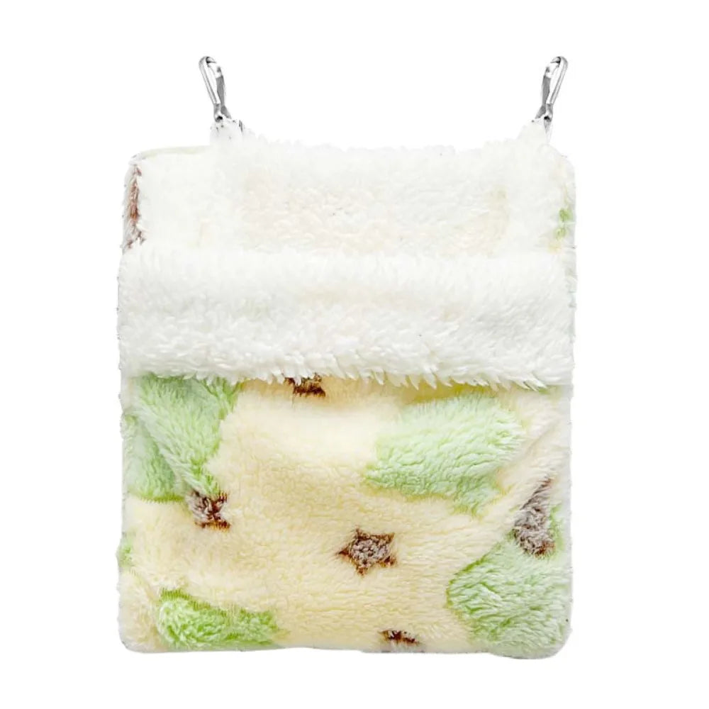 Star Pattern Sugar Gliders Sleeping Pouch Soft Warm Rat Sleeping Bag Comfortable Pet Swing Bag Guinea Pig Plush Nest