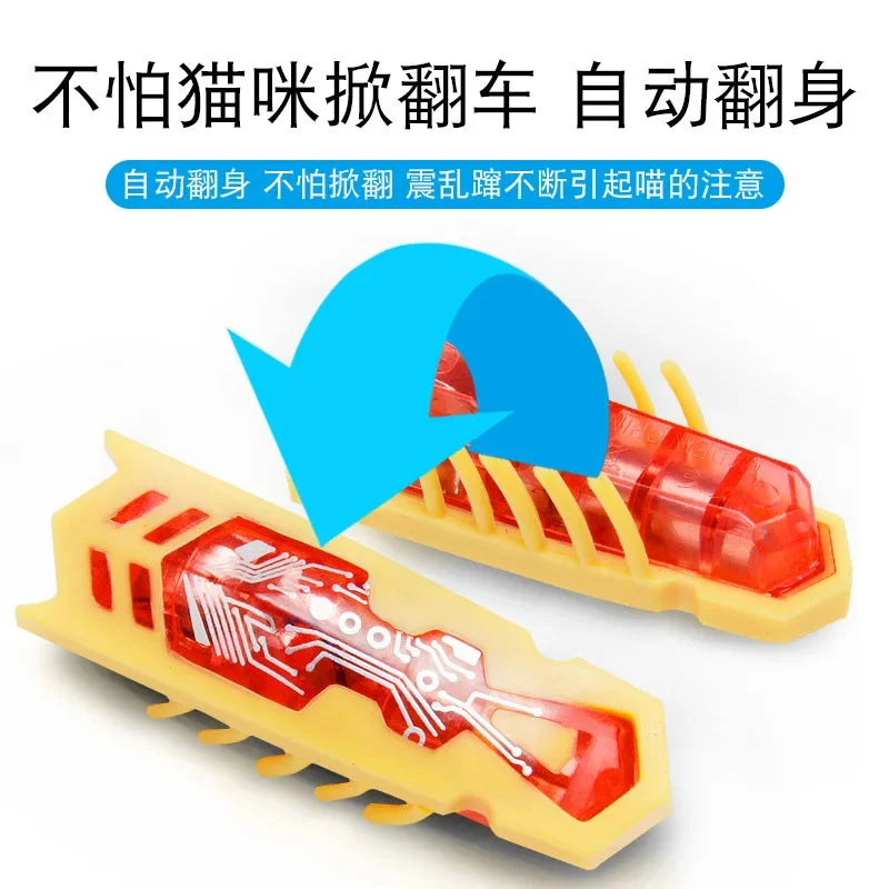 Funny Electric Bugs Cat Toy Automatic Escape Mini Robot Bug Vibration Insect Toys for Cats Battery Operated Cockroach Ladybug