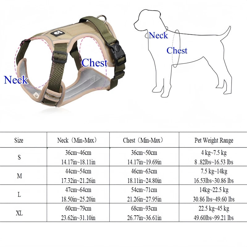 Reflective Dog Harness 1680D Waterproof Oxford Harness for Large Dogs Pet Shop Tactical Vest Harnesses Medium Dog Accessories