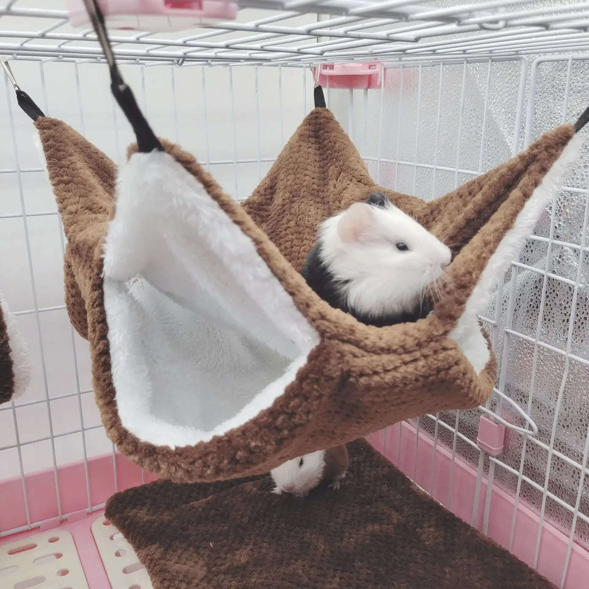 Warm Winter Pet Hammock Double Layer Thick Plush Hamster Hammock Chinchilla Guinea Pig Ferret Sleeping Bag Hamster Hanging Cage