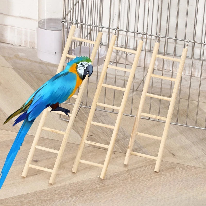 1PC Birds Toy Wooden Ladders Swing Scratcher Perch Climbing 3/4/5/6 Ladder Bird Cage Hamsters Parrot Toys Hanging Pet Supplies