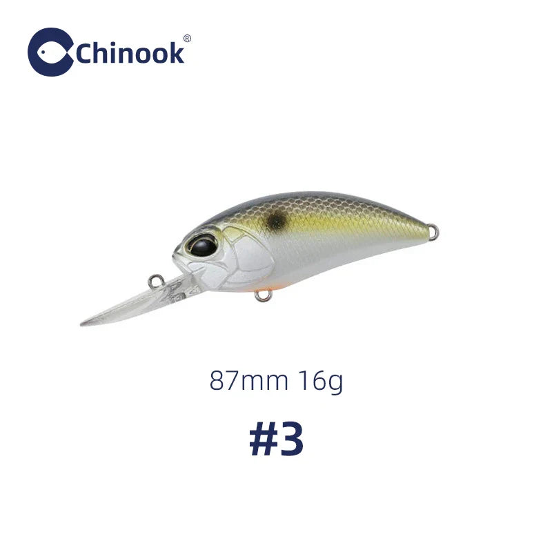 CHINOOK  Lure crankbaits Fishing Lure 87MM 16G Depth 2-3m hooks fish wobbler tackle Crankbait artificial hard bait swimbait