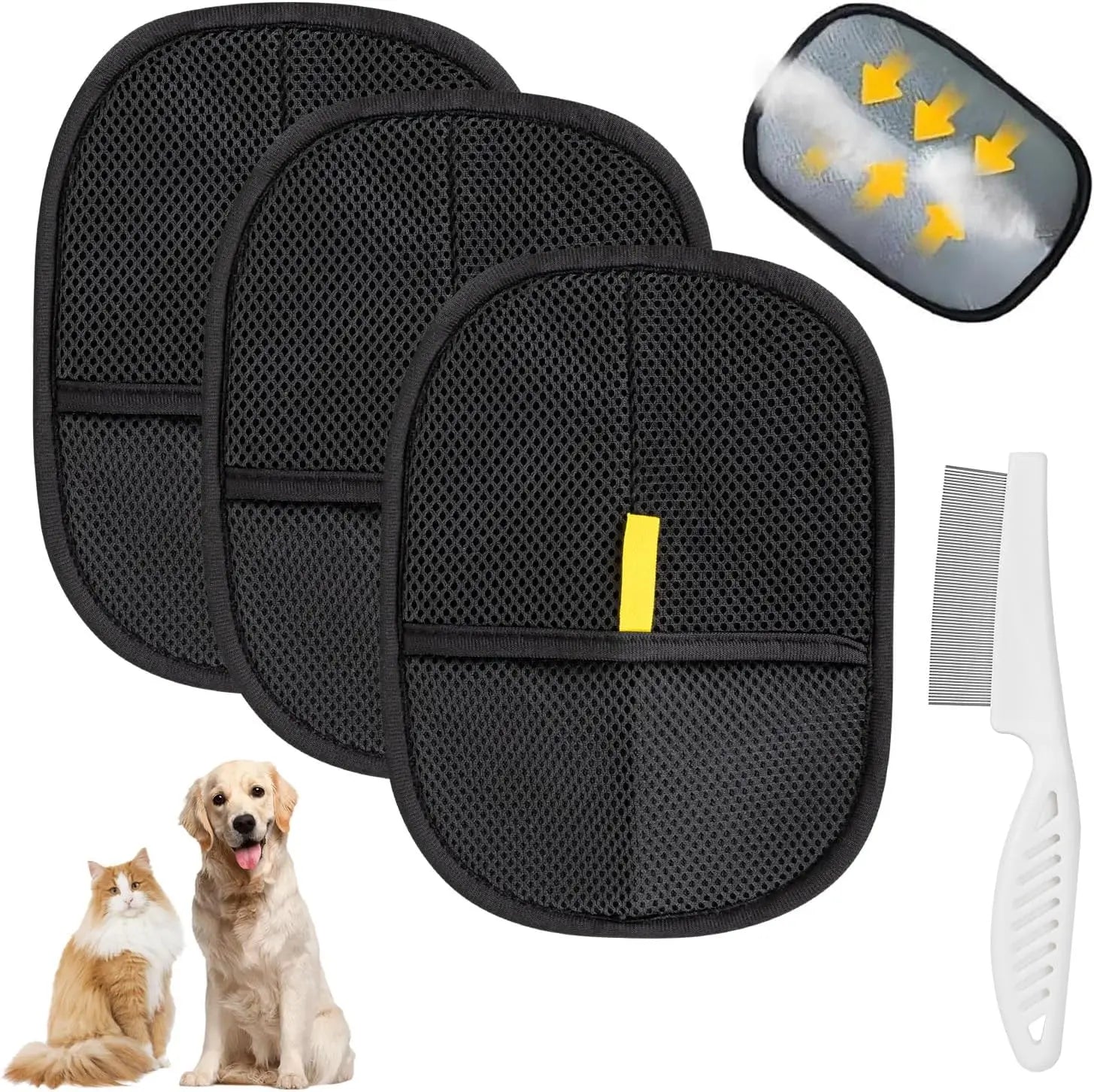 Pet Hair Removal Glove Brush, 2025 New Reusable Cat Dog Electrostatic Hair Remover Grooming Glove Tool, for Furniture, Cloth Car