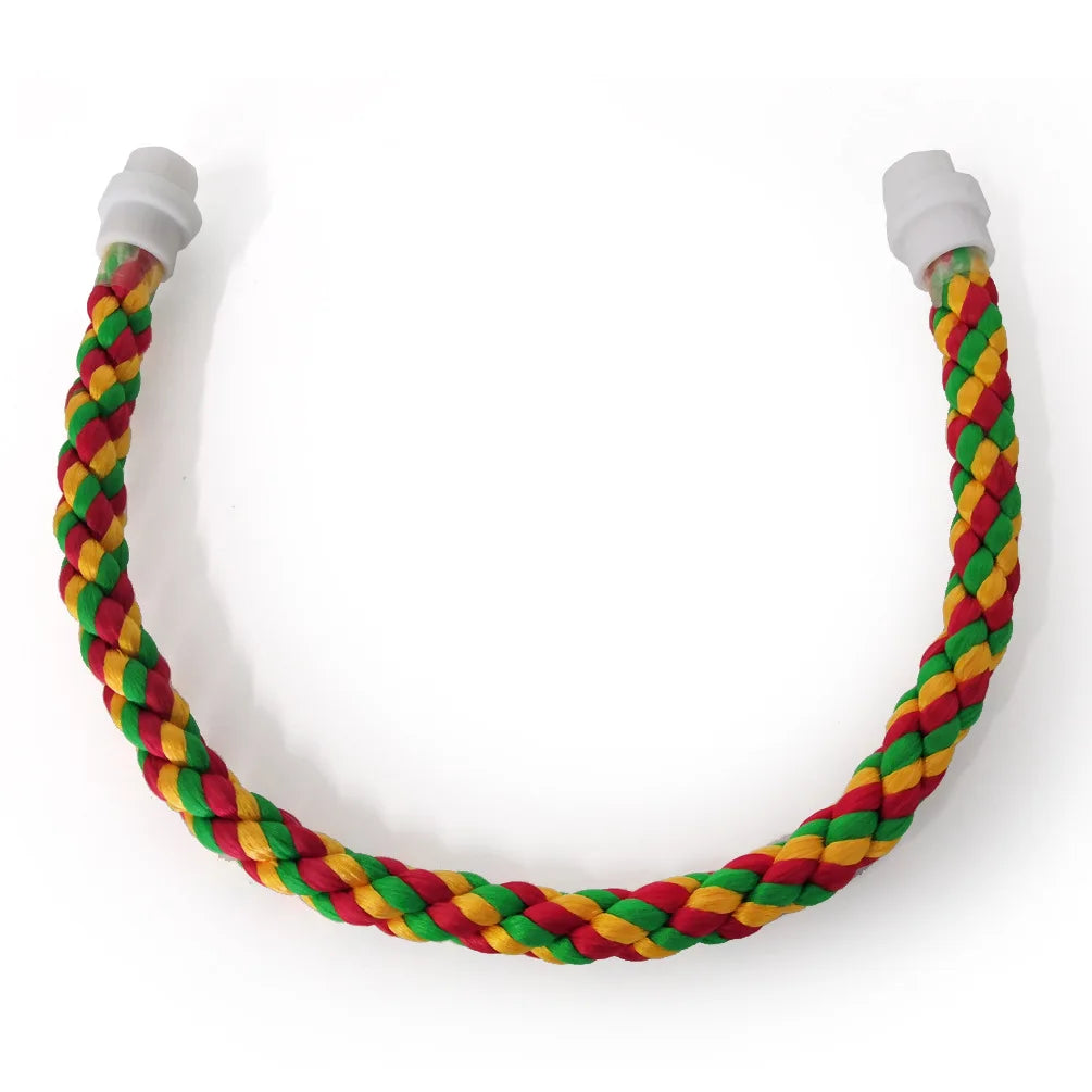 105/80/55/30cm Colorful Parrot Rope Hanging Braided Budgie Bird Cage Cockatiel Toy Pet Stand Accessories Ladder Swing Supplies