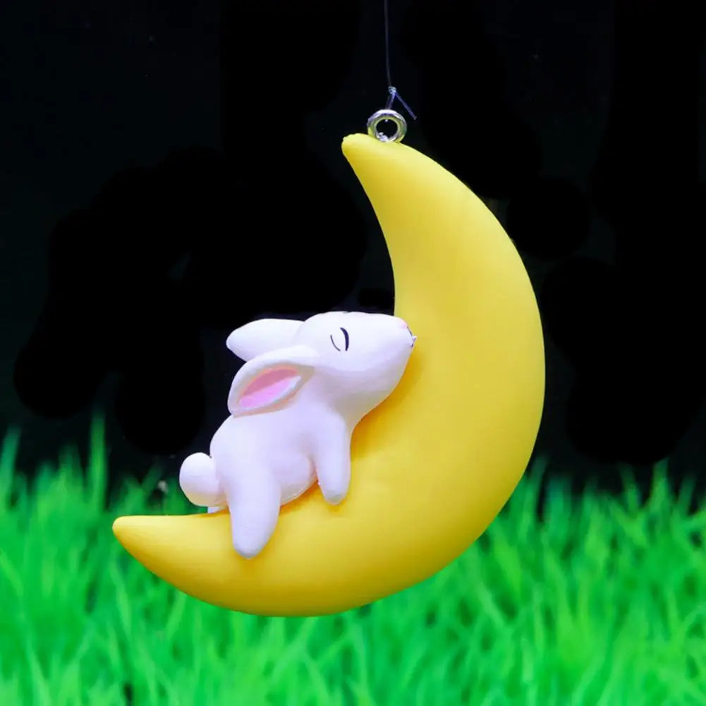 Eco-friendly Rabbit Cat Moon Float Figurines Mini Fish Tank Decorations Aquarium Accessories Mini Aquarium Floating Decor