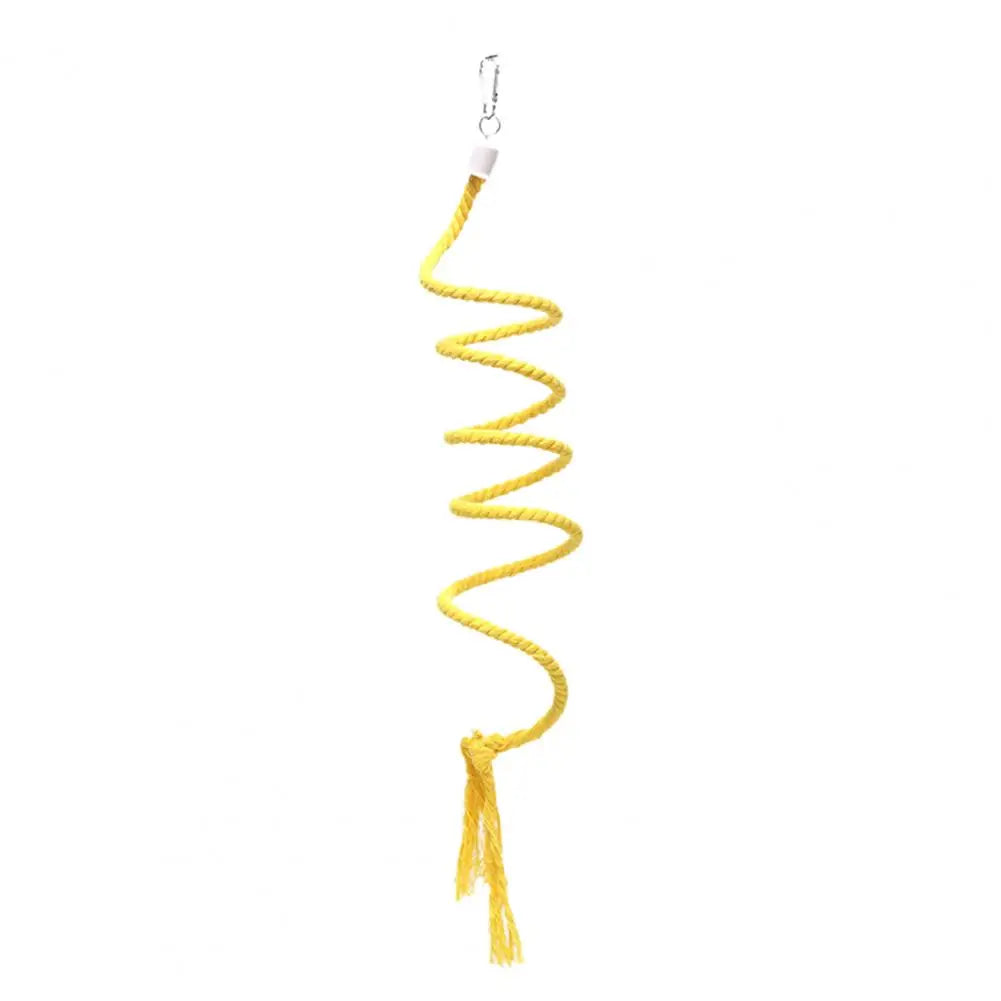 1PC Bird Toy Spiral Cotton Rope Chewing Bar Parrot Swing Climbing Standing Toys with Bell Bird Supplies Parrots Climbing Toys