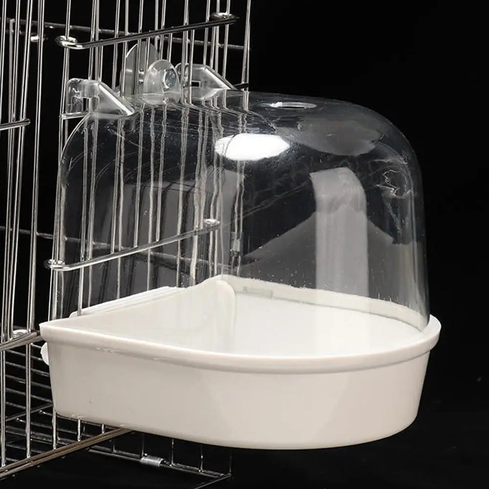 Hanging Bird Bath Cube Parrots Bathtub Bath Shower Box Cage Accessory for Little Bird Canary Budgerigar Cockatiel Lovebird Boxes