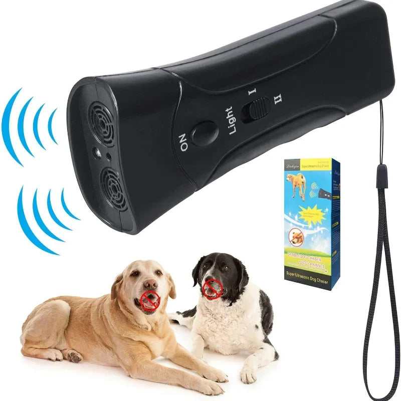 Dog Repeller Anti Barking Stop Bark Training Device Outdoor LED Ultrasonic Pet Trainer Repellents Whistle with Flash Light Dogs