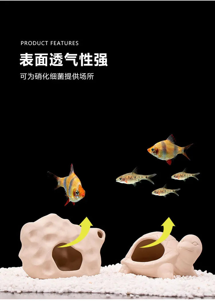 Clay Aquarium Decoration Ceramics Fish Tank Landscaping Shrimp Shelter Spawning Tank Breeding House Cave Pottery Pot Ornaments