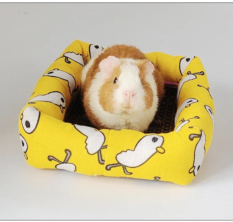 Summer Small Pets Cool Nest Puppy Kitten Rattan Mat Cute Print Pet Cooling Mat for Guinea Pig Hamster Chinchilla Small Cage