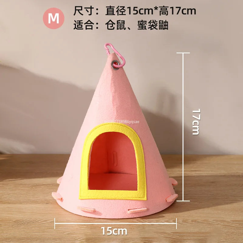 1Pcs Hamster Nest Four Seasons Universal Dutch Pig Sugar Glider Parrot Hanging Avoidance House Nest Hamster Accessories 햄스터