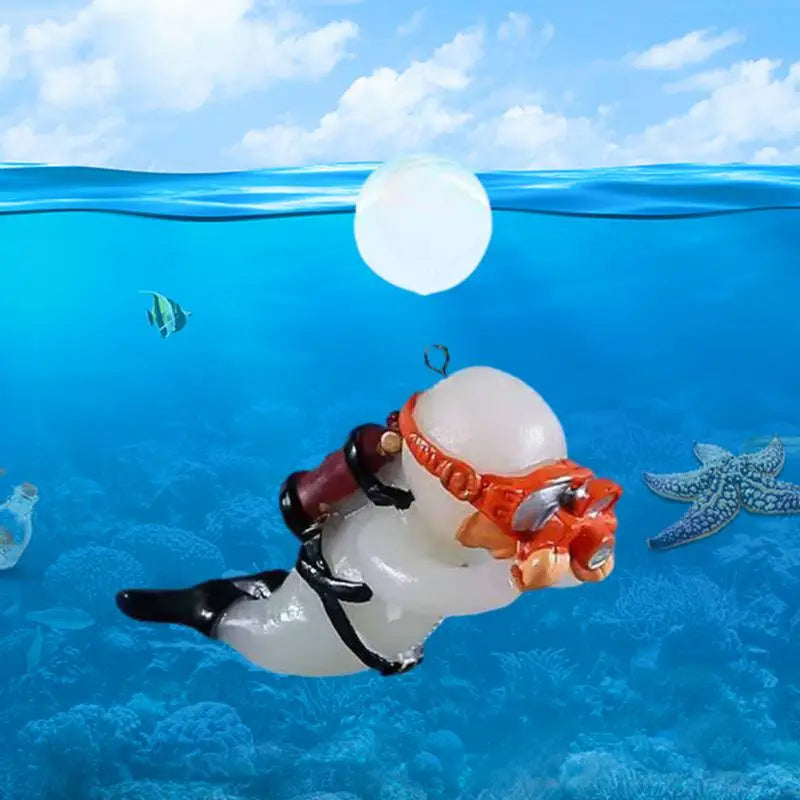 Fish Aquarium Diver Ornaments Mini Diver Simulated Floating Frogman Kawaii Miniature Figures For Fish Tank Scene Decorations