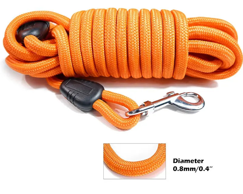 5M/10M/15M Long Rope Training Dog Leash- Heavy Duty Nylon Recall Agility Training Dogs Lead Leash For Medium Large Dog Leash