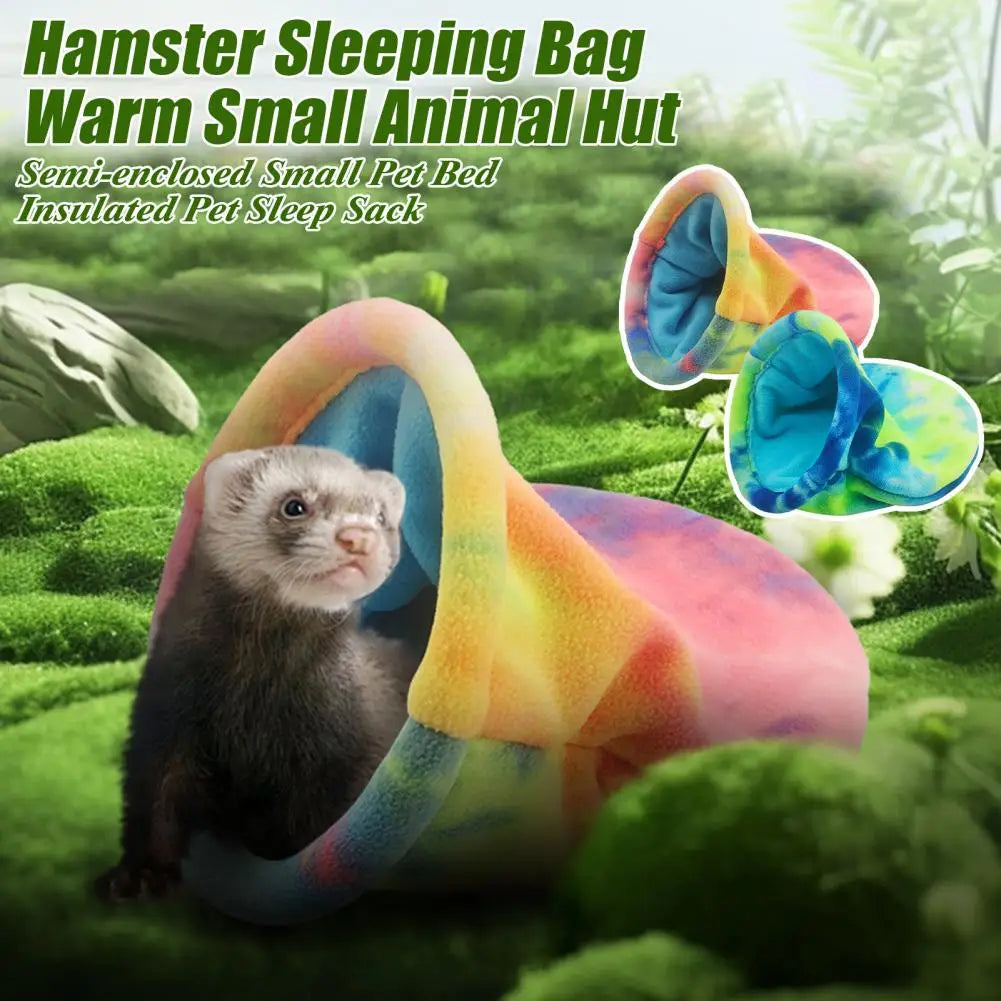 Hamster Sleeping Bag,Fleece Winter Warm Hideout Nest Guinea Pig Snuggle Sack,Small Animals Cave,for Rat Squirrel Hedgehog