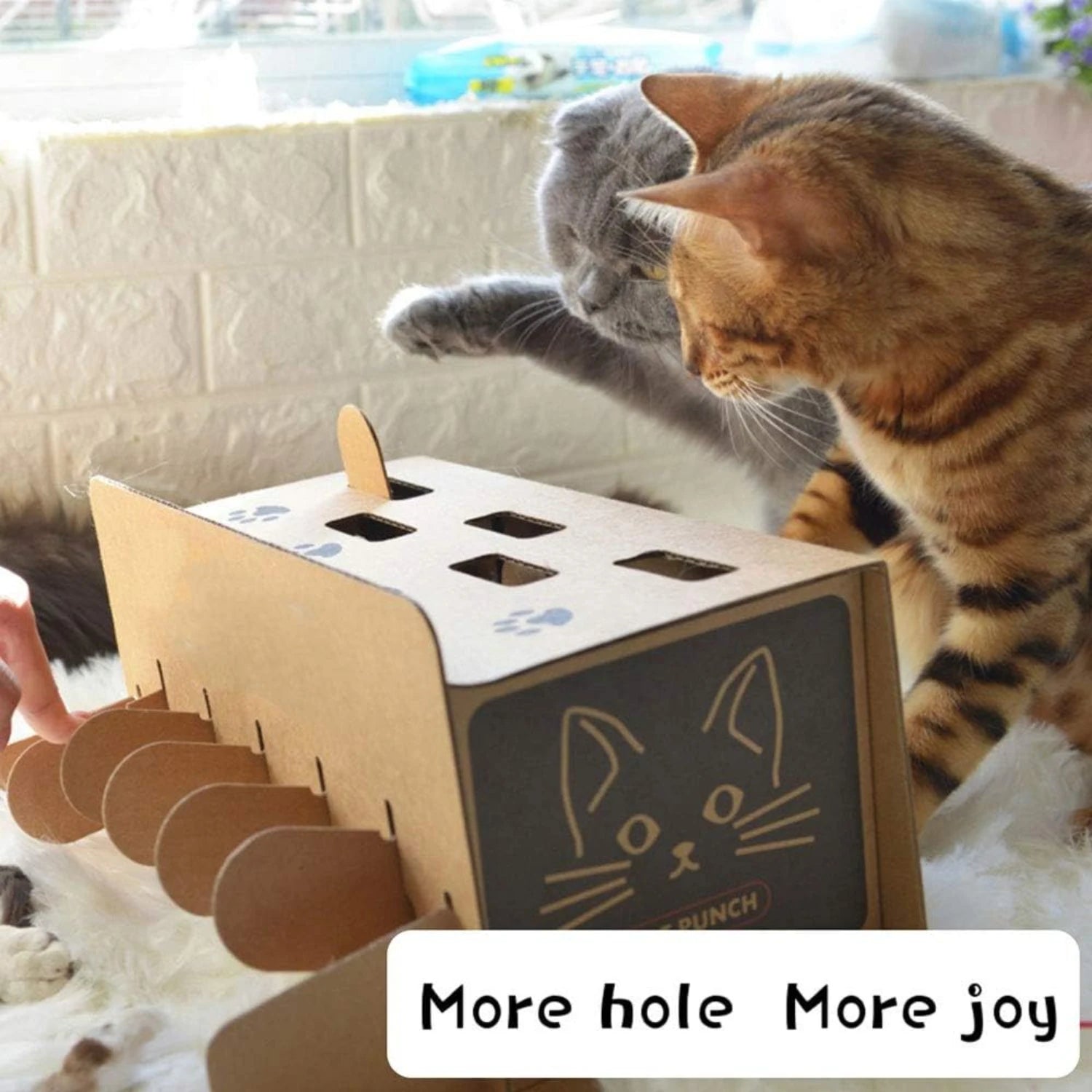 Yamyidar Pet Cat Toy, Interactive Cat Hunt Training Cat Teaser Box Puzzle Toy  Game for Cat, Whack-A-Mole
