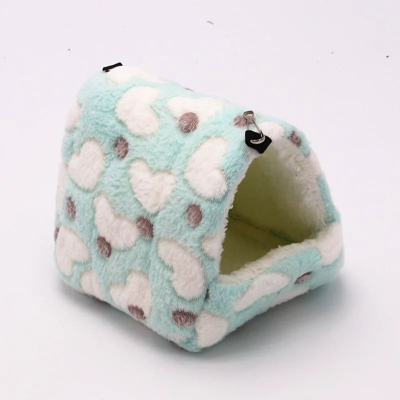 Hamster House Warm Soft Beds and Houses Rodent Cage Printed Hammock for Rats Cotton Guinea Pig Accessories Small Animals 햄스터
