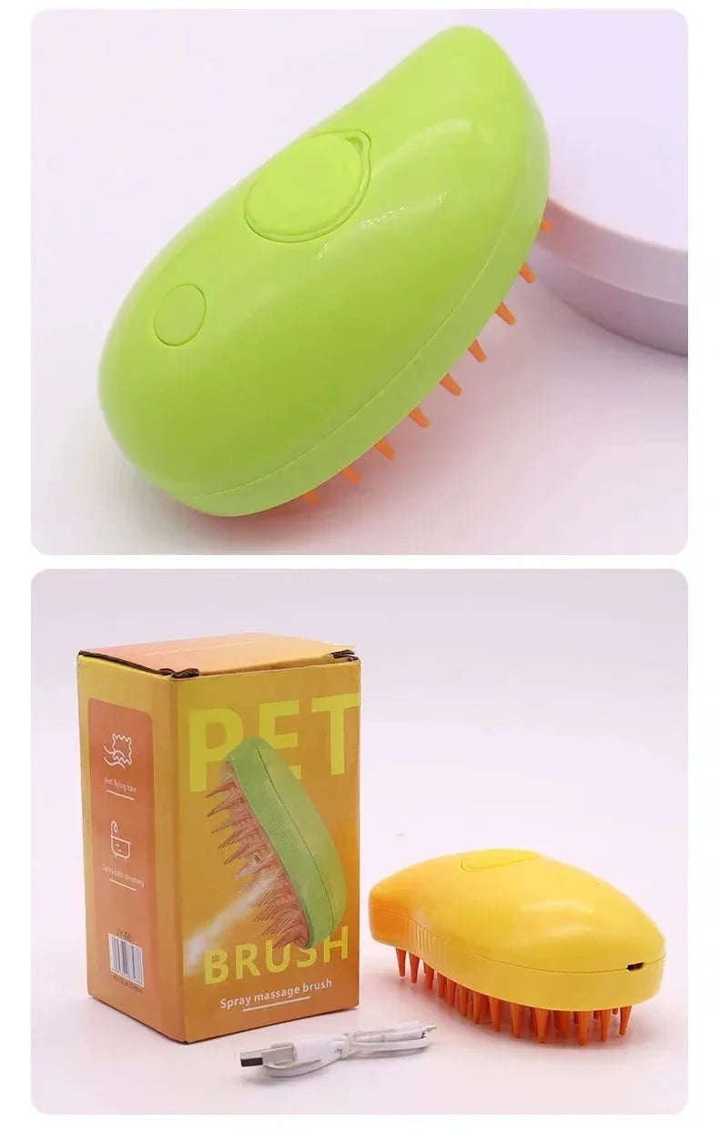 3-in-1 Dog Hair Brush Cat Hair Electric  Anti Flying Pet Cleaning Brush Steam Spray Massage Hair Removal Comb