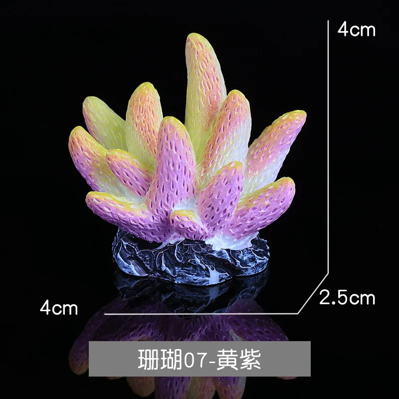 Aquarium Artificial Coral Fish Tank Resin Simulation Coral Starfish Micro Landscape Ornament Reef Aquatic Plants DIY Decoration