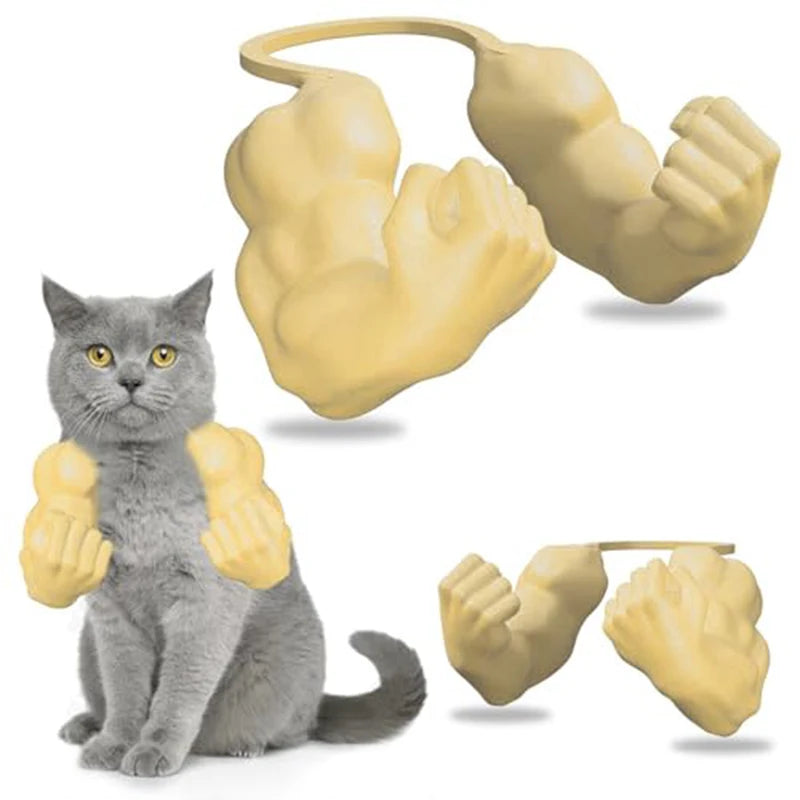 Funny Cat Muscle Arm Clothing Decoration Props 3D Printed Pet Interactive Neck Hanging Toy Role-playing Accessories Birthday Toy