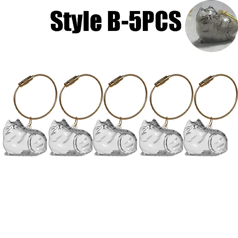 1-40PCS Pet Hair Organiser Memorial Keyring Transparent Cat Hair Organiser Souvenir for Pet Lovers Pet Memorials