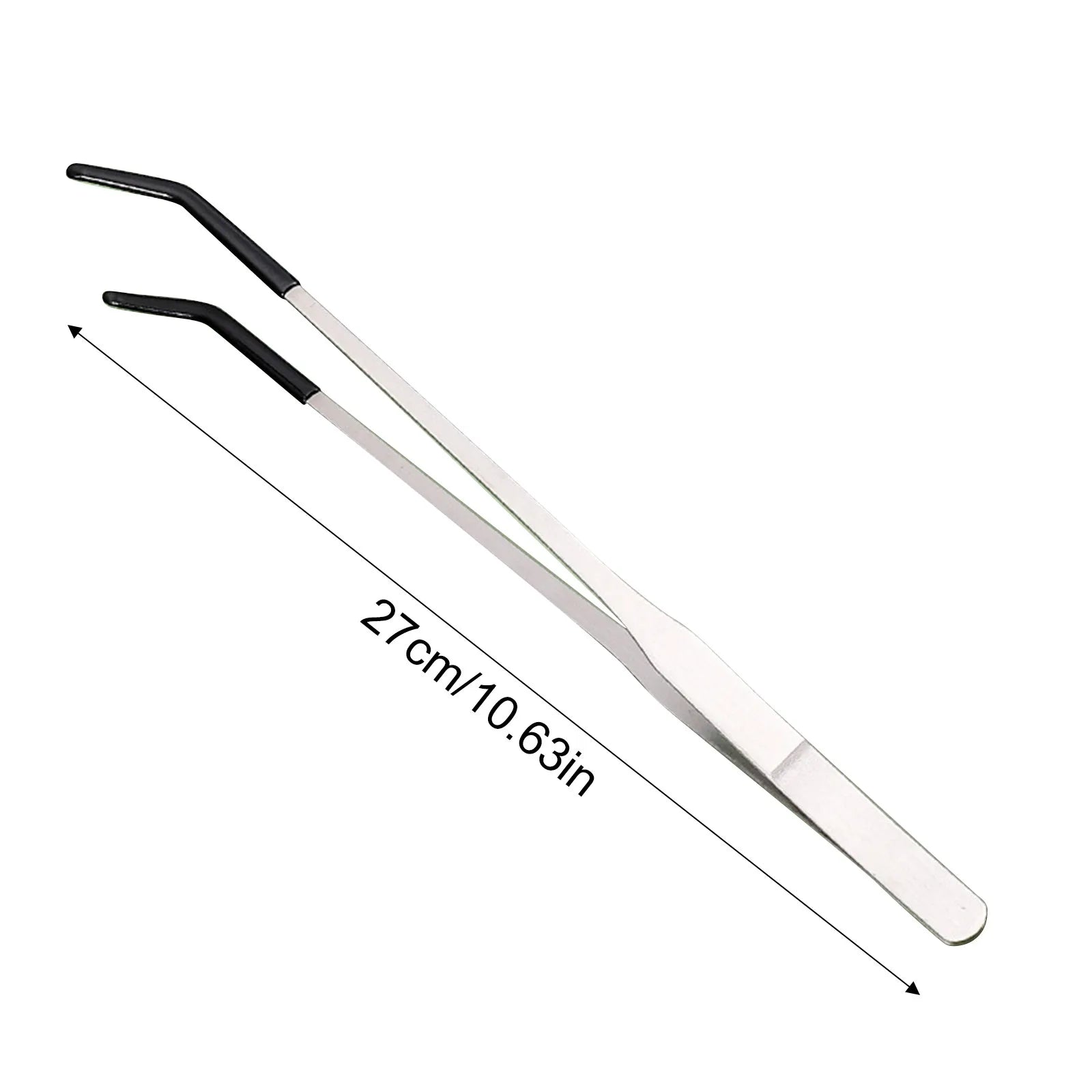 2pcs Bent Tip Tweezers For Crafts Stainless Steel Straight And Curved Nippers Tweezers Feeding Tongs For Reptile Lizards Spider