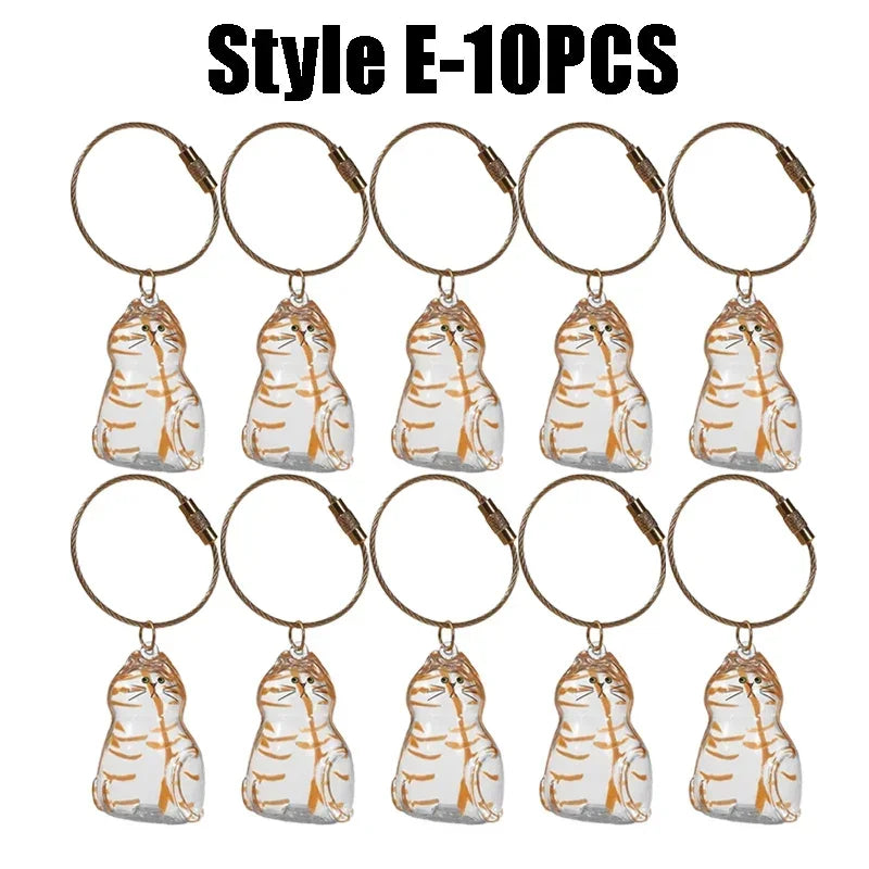 1-40PCS Pet Hair Organiser Memorial Keyring Transparent Cat Hair Organiser Souvenir for Pet Lovers Pet Memorials