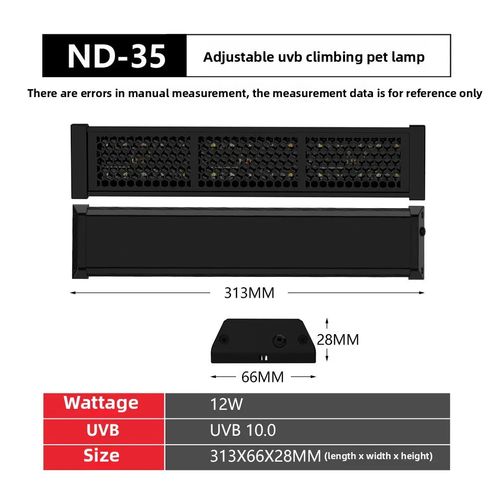 NOMOY Adjustable Reptile UVB 10.0 Light Bar-Escape-Proof Basking Lamp for Turtle,Lizard &Tortoise Terrarium Long Strip Fixture