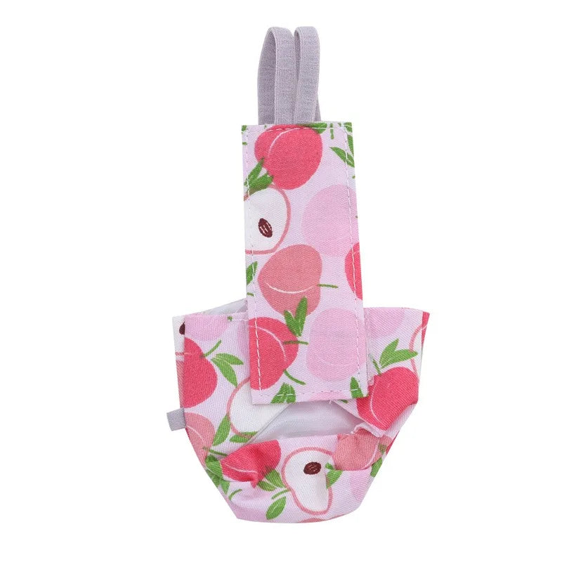 Parrot Diaper with Bowtie Cute Colorful Fruit Floral Cockatiel Pigeons Small Medium Large Pet Birds Flight Suit Clothes Washable