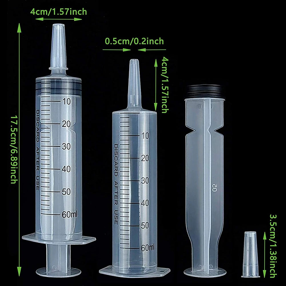 60/100/150 ML Reusable BBQ Meat Syringe Marinade Injector Nutrient Sterile Measuring Syringe For Poultry Pet Animal Feeding Tool