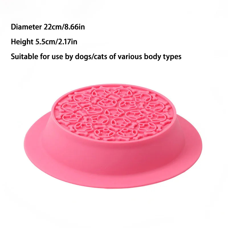 High-quality anti-choking slow-feeding portable silicone pet bowl anti knock, anti choking, cat and dog drink water for slow