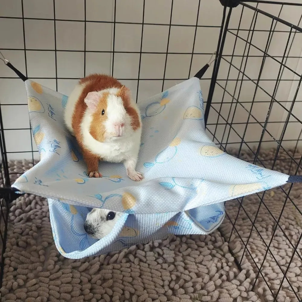 Summer Cooling Pet Hammock Breathable Waterproof Hamster Hanging Beds Easy To Clean Comfortable Squirrel Sleeping Bag