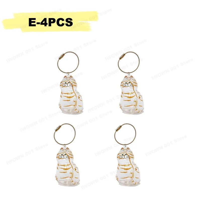 Cat Hair Storage Box Memorial Keychain Transparent Pet Fur Storage Container Hanging Cat Keychain Pendant for Pet Lovers