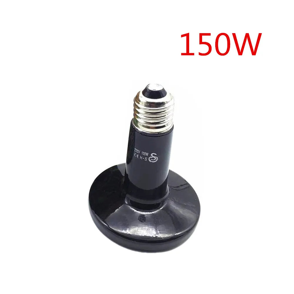 Ceramic Emitter Heat Lamp Bulb Pet Heating Light Bulb Infrared Black for Ceramic Heate Reptile Animals Heater Brooder Chocadeira