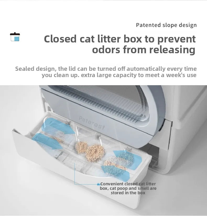 Easy To Clean Cat Litter Box Hand-pulled Shit Shoveling Fully Enclosed Cat Toilet Semi-automatic Cat Litter Box  Litter Tray