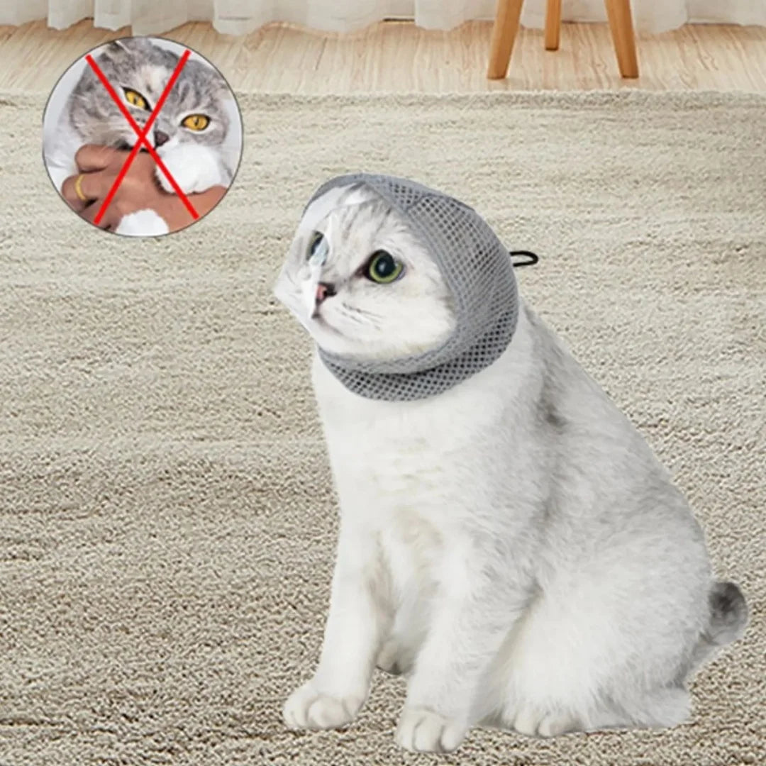 New cat supplies: breathable cat hat, anti bite and anti scratch mask, adjustable cat head cover, anti bite and anti licking sca