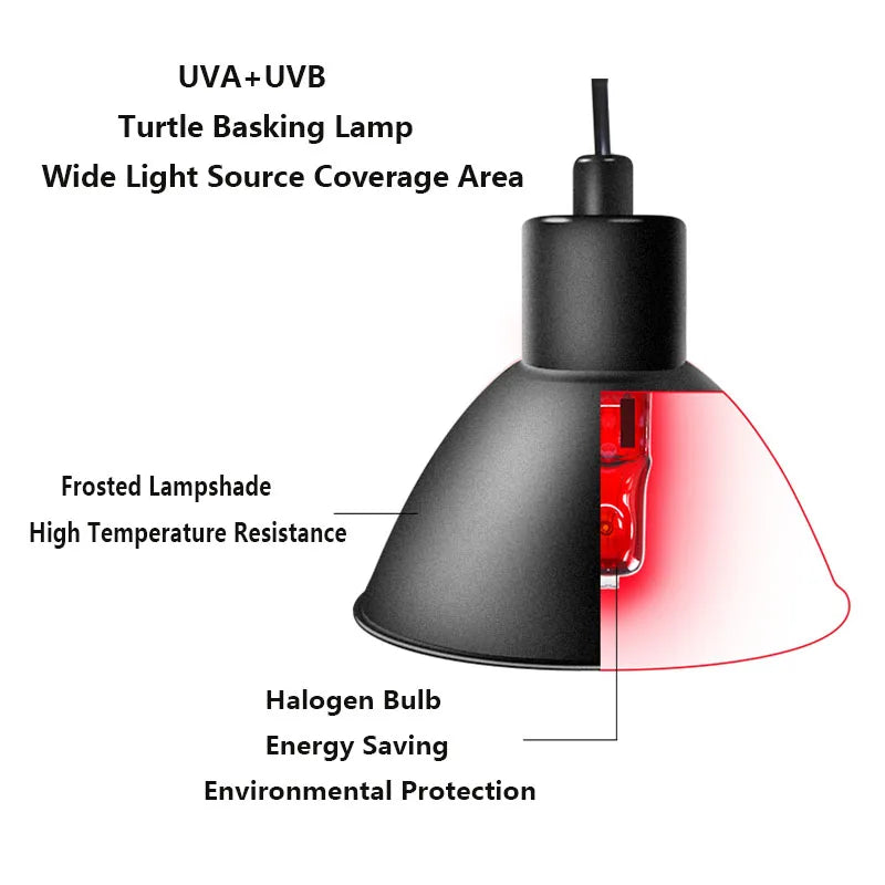 Full Spectrum Heating Lamp Reptiles Heat Preservation Light Turtle Sunbathing Lamps Amphibian Breeding Box Accessories Uva+Uvb