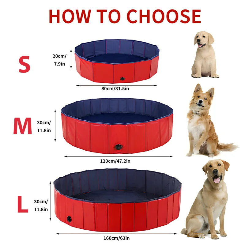 Pet Swimming Pool Foldable Summer Swimming Pool Outdoor Non-slip Pet Bath Pet Cleaning Water Basin Pet Supplies 50/80/120/160cm