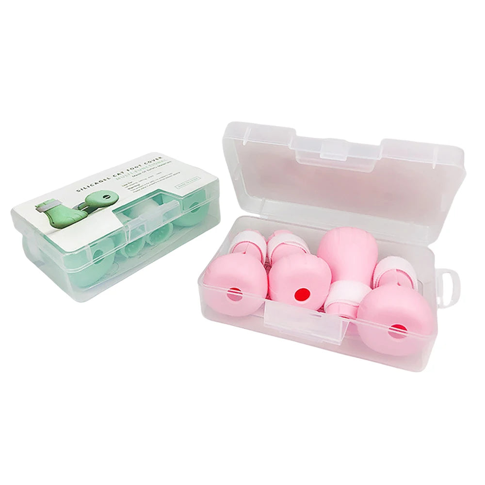 Adjustable Silicone Anti-scratch Cat Foot Shoes for Grooming Bath Washing Claw Cover Socks Cut Nails Protector Pet Grooming Tool