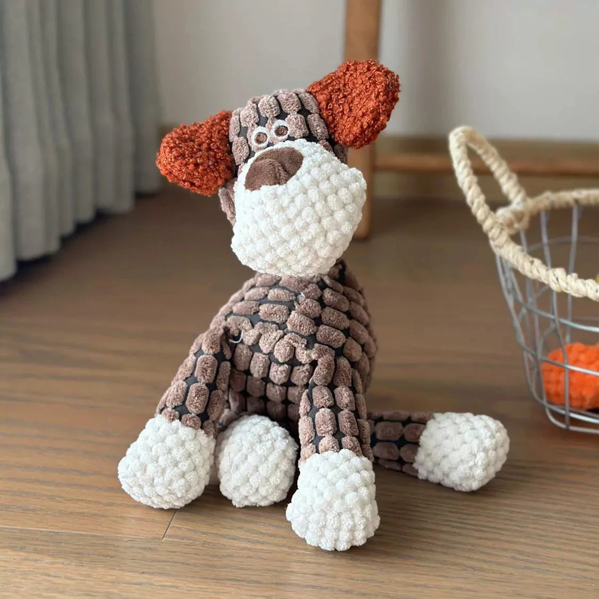 Cute Donkey Plush Toy for Dogs - Squeaky Chewable Interactive Pet Toy with Funny Sound, Soft Plush Puppy Teething Toy