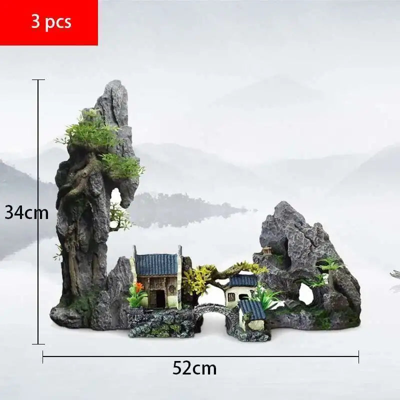 Large fish tank decoration resin aquarium decoration rockery landscape accessories fish tank aquarium decoration background