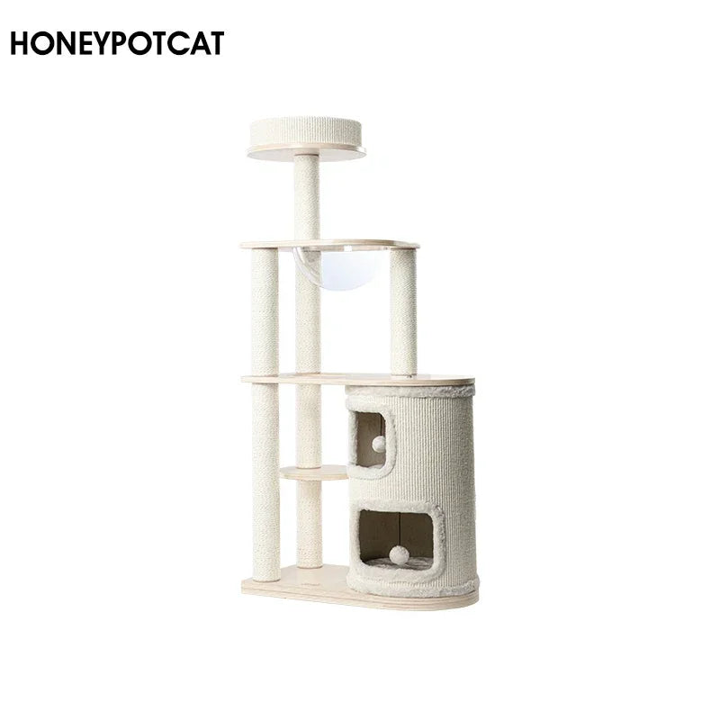 Cat Climbing Frame Cat Nest Tree Integrated Multi-layer Solid Wood Cat Frame Grinding Claw Bucket Toy Для Кошек Туалет