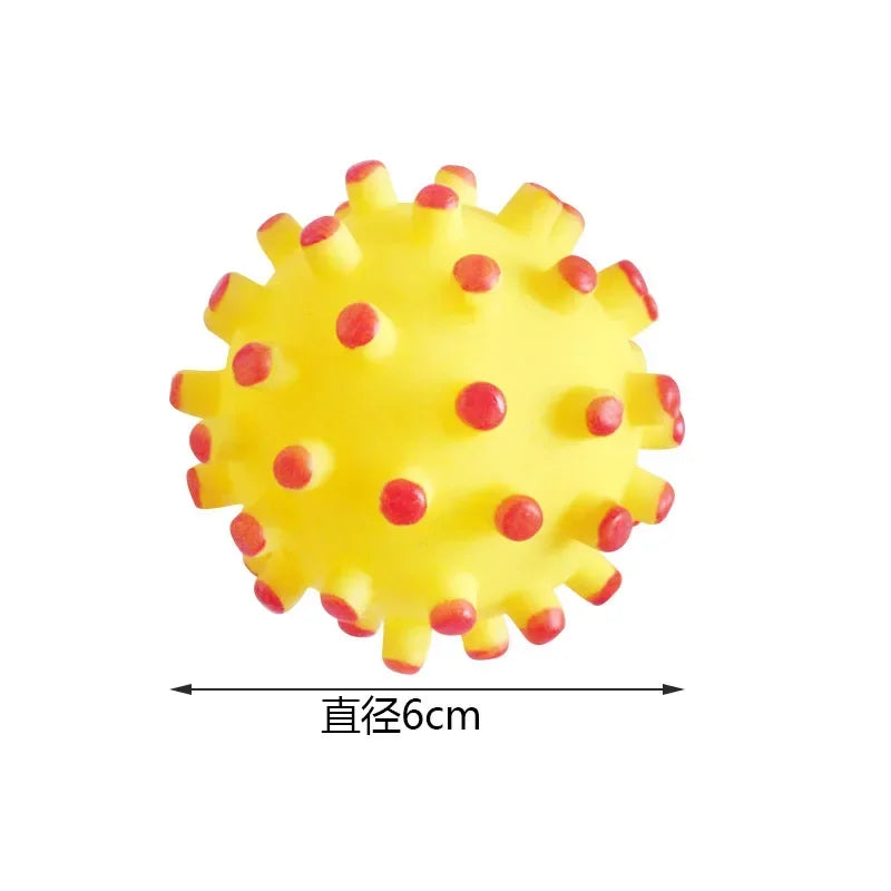 Round Dog Ball Toy Durable Puppy Training Ball Decompression Display Mold Squeaky Interactive Training Pet Ball Toy
