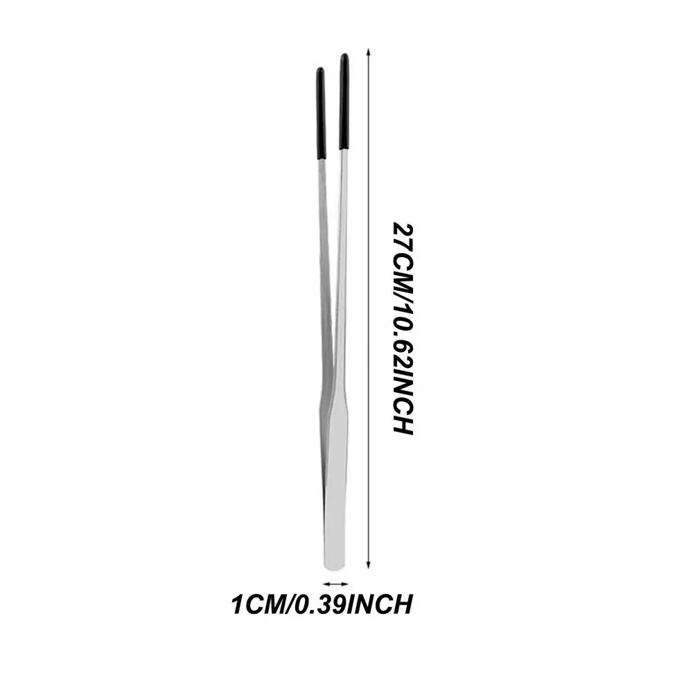 Rubber Tip Reptile Feeding Tongs Rubber Tip Terrarium Feeder Tool For Tank 10.6 Inches Stainless Steel Bearded Dragon Tank
