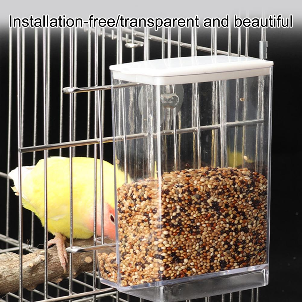 Bird Feeders Automatic Parrot Feeder Drinker with Dustproof Lid Mount Budgie Cockatiel Conure Food Dispenser Pet Supplies