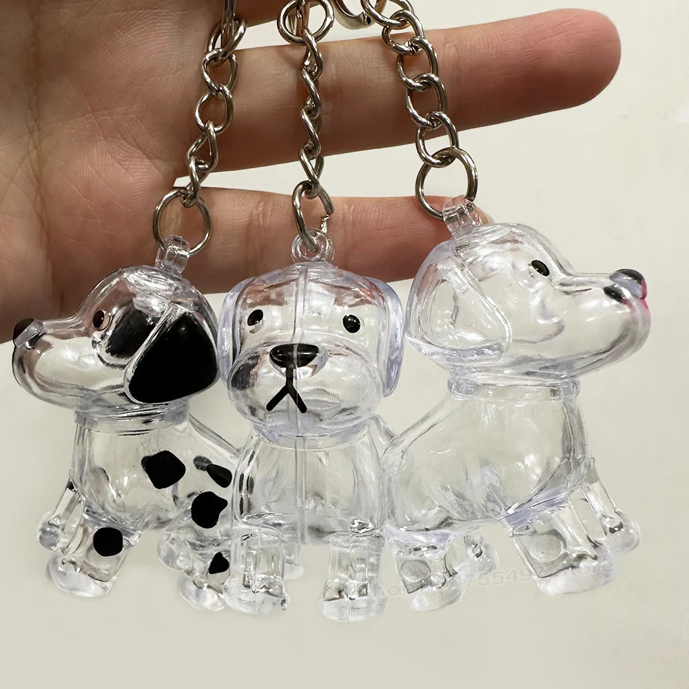 Cat Dog Keychain Pet Hair Storage Box Cute Pets Hair Fur Collection Memory DIY Pendants Bag Decoration Hanging Souvenirs Gift